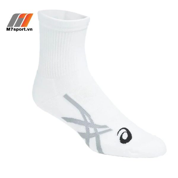 Vớ Asics cổ trung ROAD QUATER White