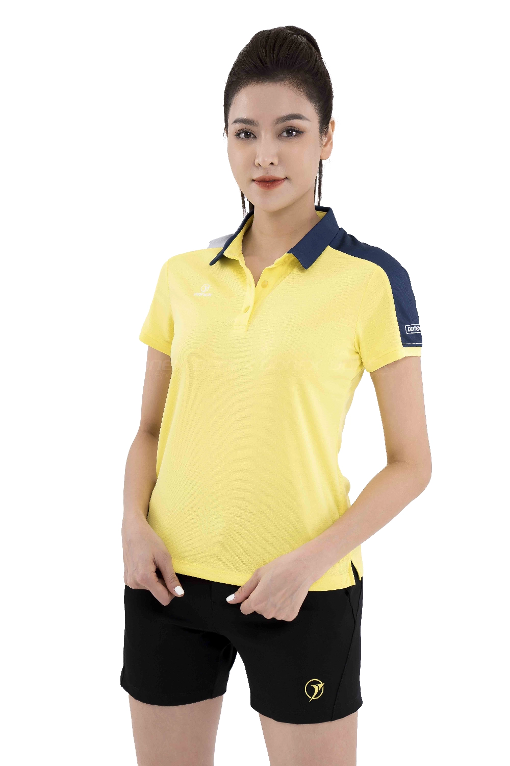Áo Tennis Donex Pro AC-3684 Nữ Vàng phối Navy chính hãng