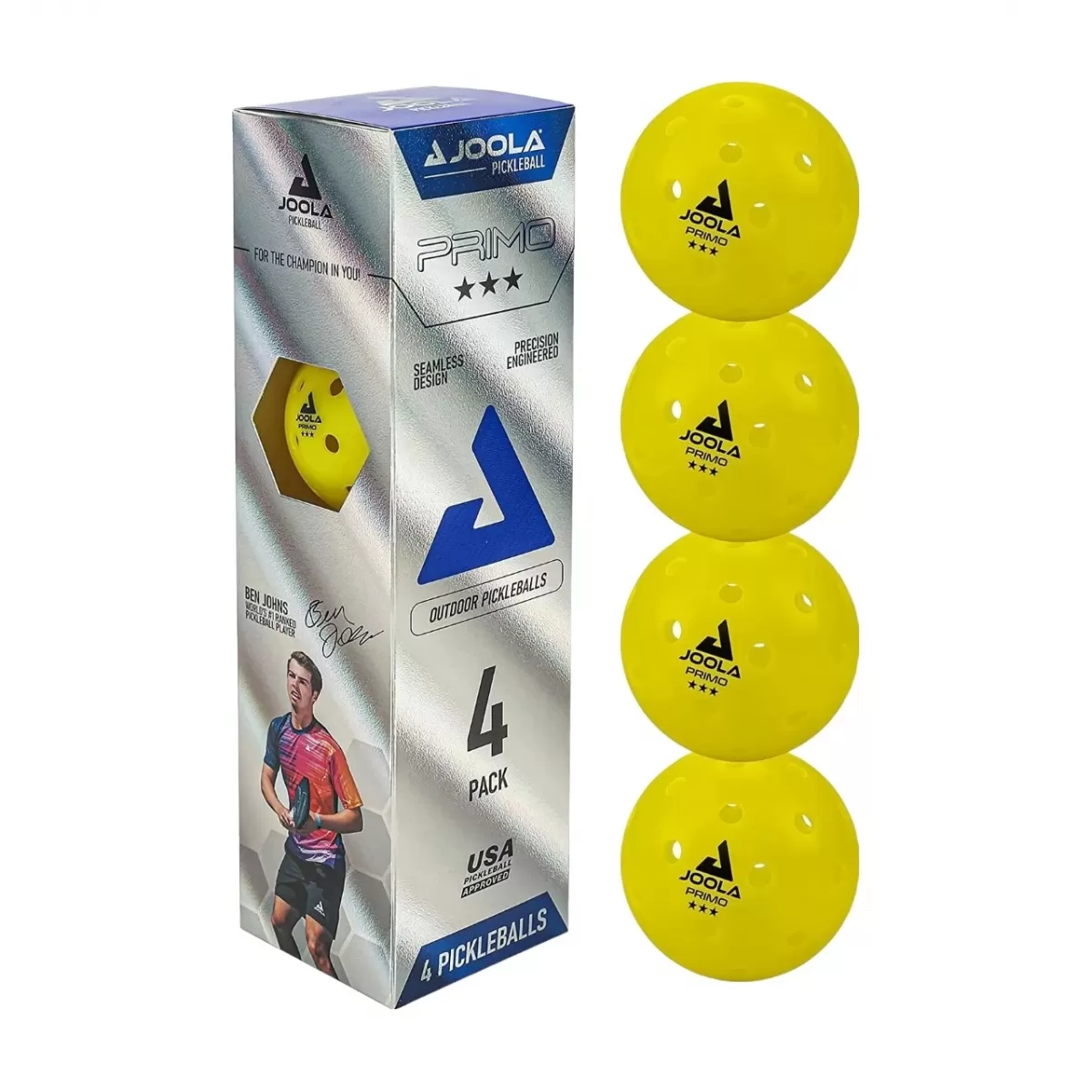 bong-pickleball-joola-primo-3-star-4-qua Bóng Pickleball Joola Primo 3 Star (4 Quả)